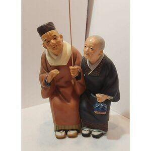 Vintage Japanese Hakata Urasaki Elderly Couple Walking Doll/Figurine